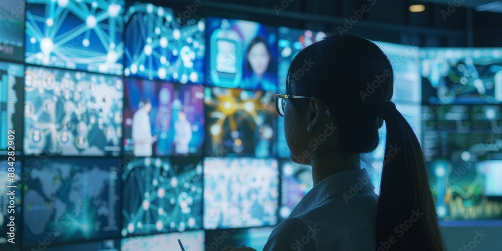 A diverse team engaged in a video conference, their screens displaying a global network of collaboration and teamwork A diverse team engaged in a video conference, their screens displaying a global network of collaboration and teamwork
