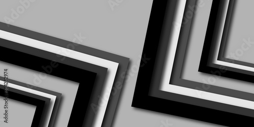 Black and gray premium abstract background with luxury gradient geometric elements. Modern 3d black and silver abstract metallic background with shiny light and texture pattern decoration. 
