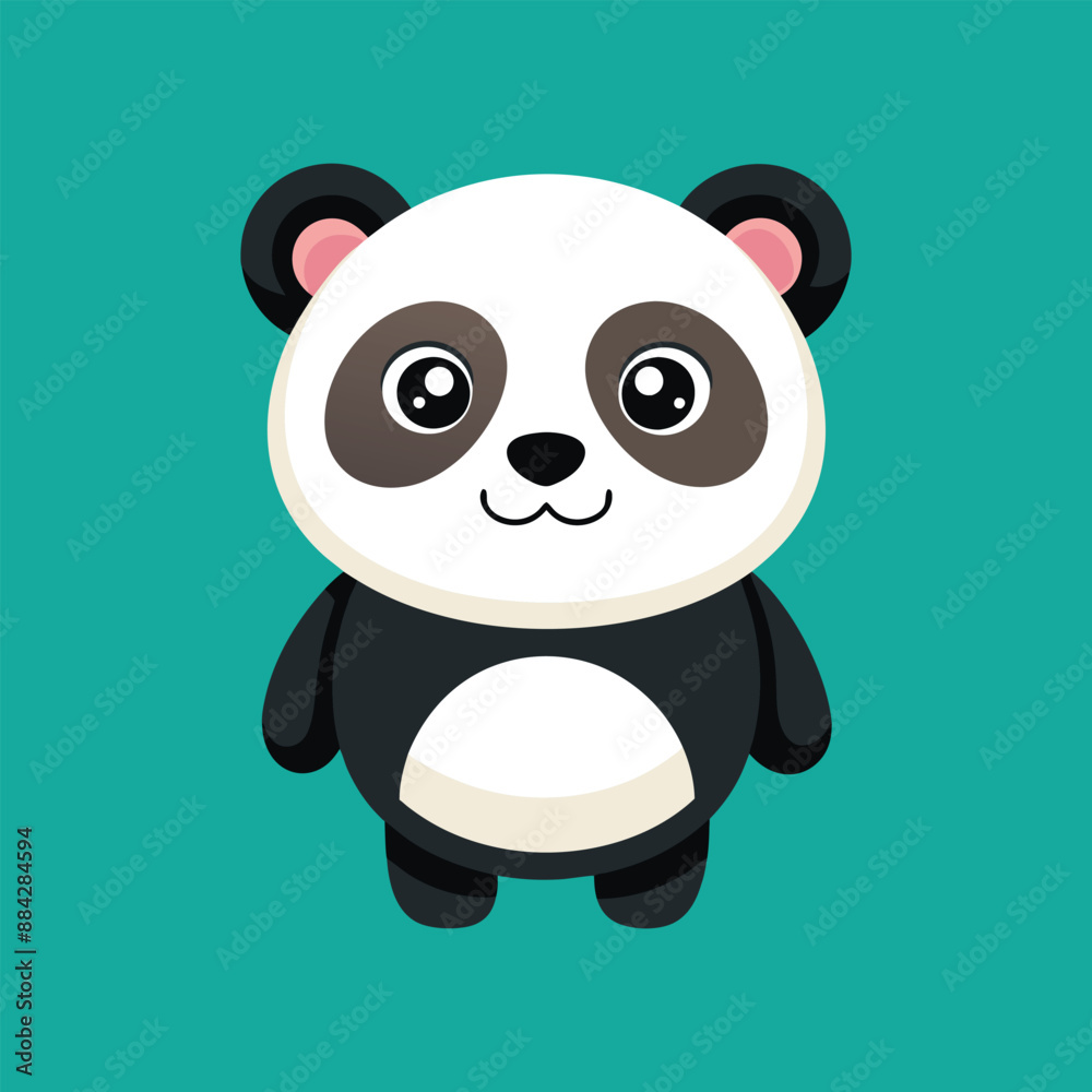 Cute Cartoon Panda Character with vector Cute Cartoon Panda Character with vector