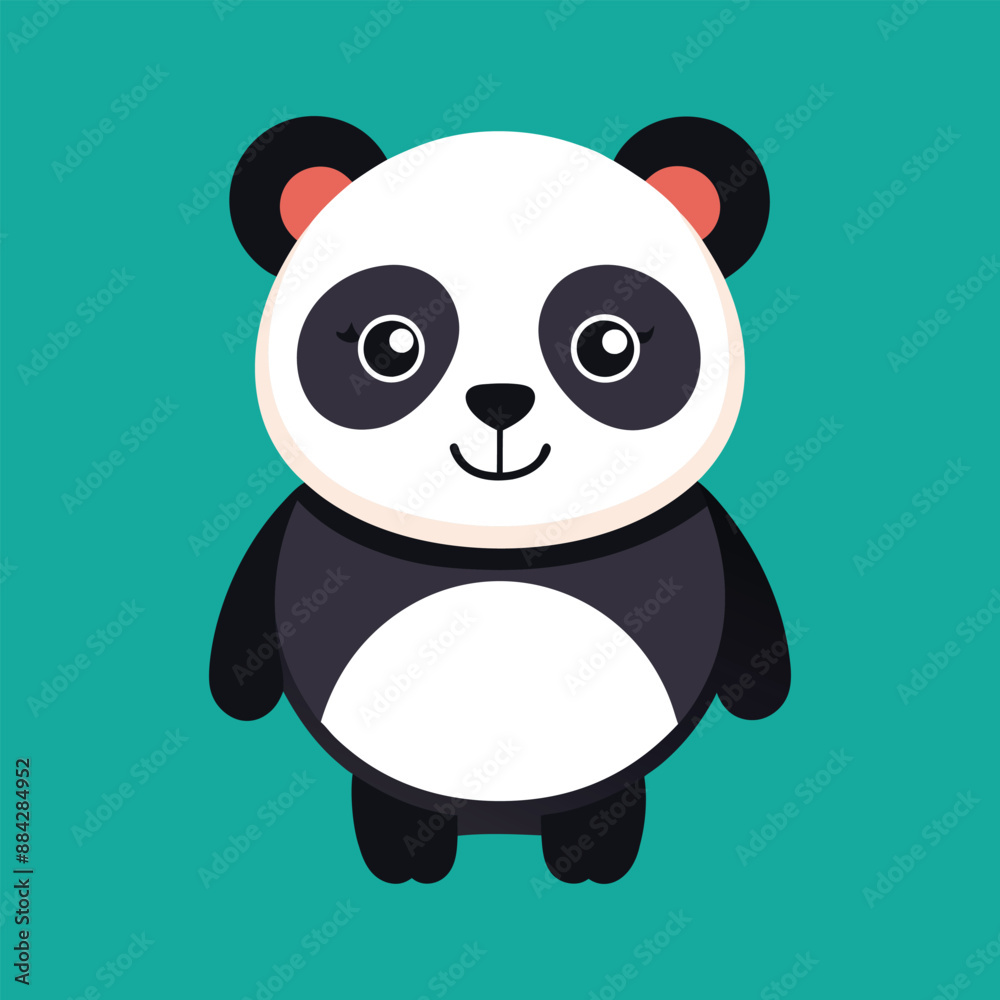 Fototapeta premium Cute Cartoon Panda Character with vector