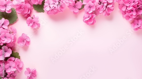 Pink Floral Background with Blossoming Flowers