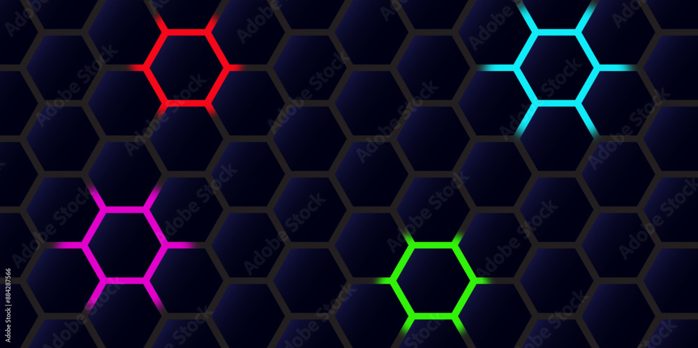 Abstract dark blue textured of geometric shapes with light hexagon line. Modern luxury futuristic background vector illustration. Wallpaper Creative Abstract dark blue textured of geometric shapes with light hexagon line. Modern luxury futuristic background vector illustration. Wallpaper Creative