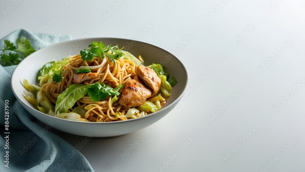 Noodles with cabbage and chicken Noodles with cabbage and chicken