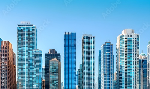 Chicago Skyline with Blue Skies