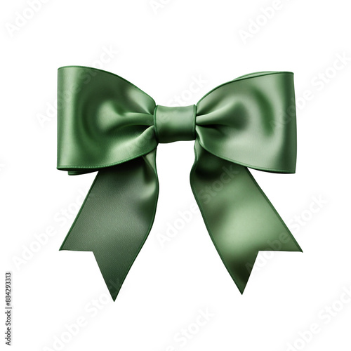 a PNG file of a green bow ribbon on an isolated transparent background