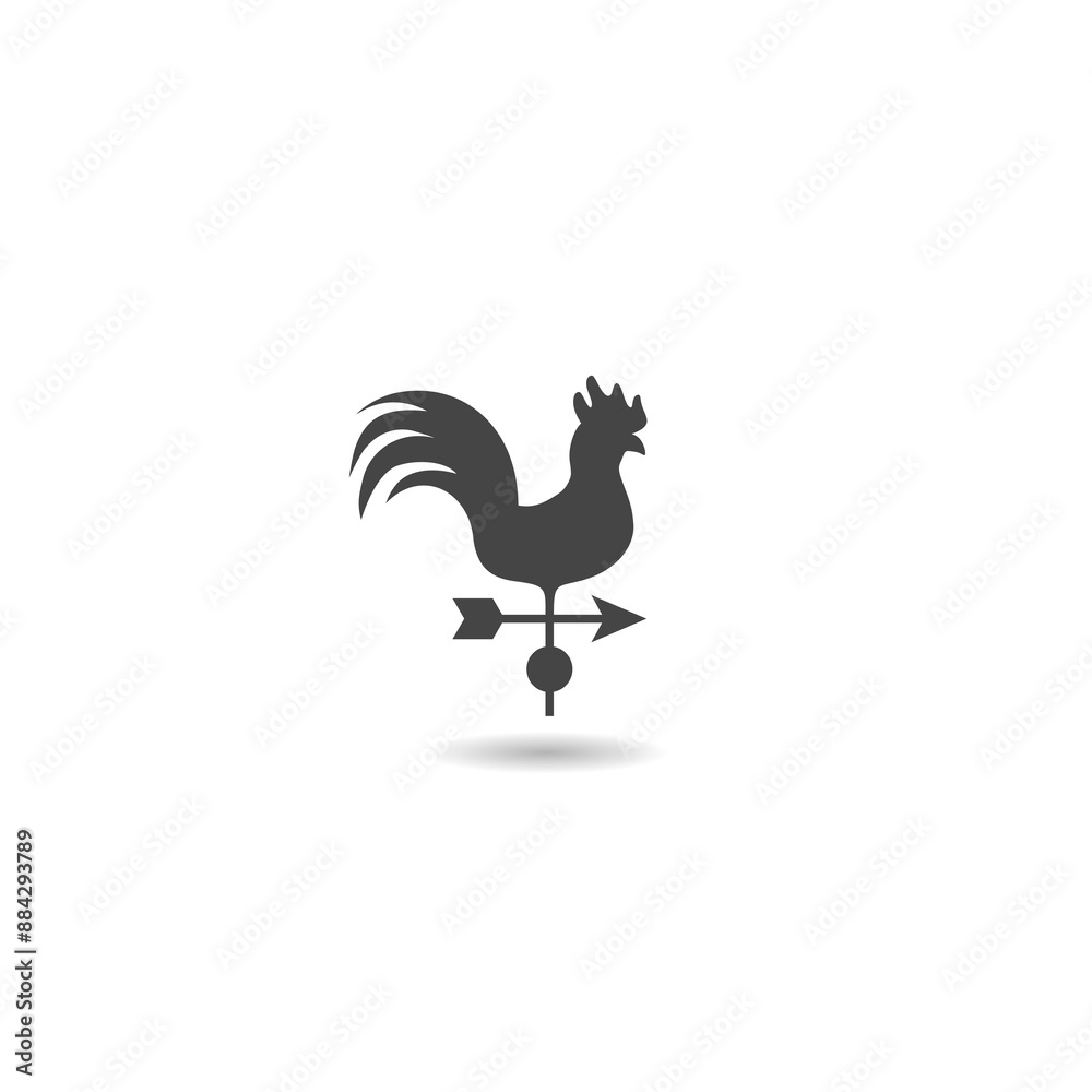Weather vane icon with shadow Weather vane icon with shadow