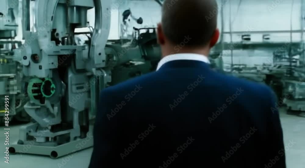 Artistic depiction of a professional embracing digital transformation in the industrial world. Artistic depiction of a professional embracing digital transformation in the industrial world.
