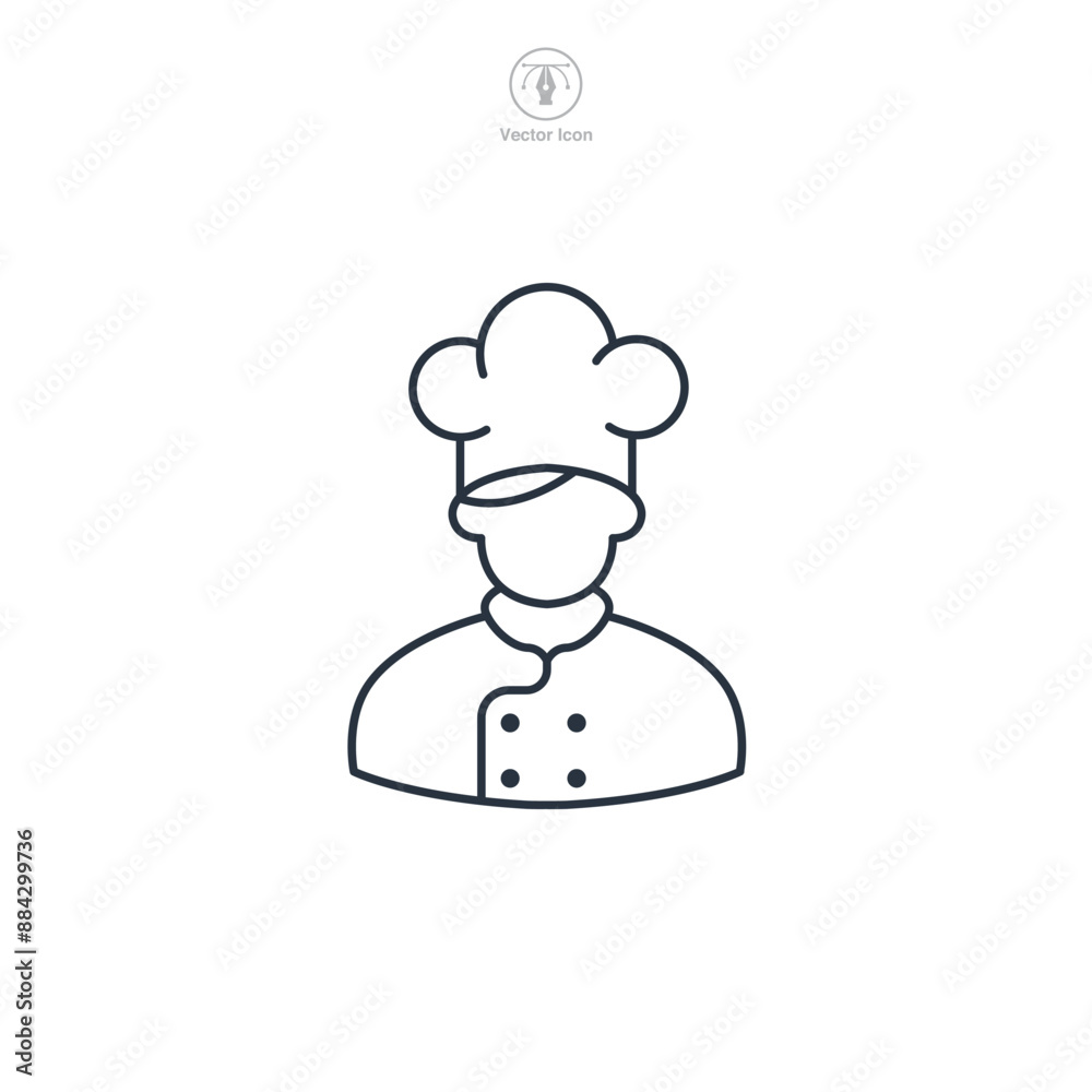 Avatar Chef Icon theme symbol vector illustration isolated on white background Avatar Chef Icon theme symbol vector illustration isolated on white background