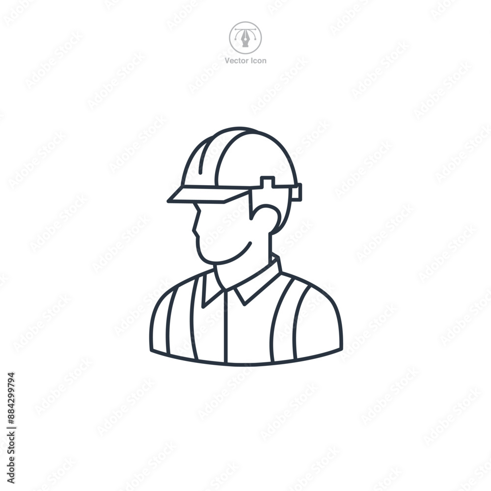 Avatar Construction worker, Civil engineer Icon theme symbol vector illustration isolated on white background Avatar Construction worker, Civil engineer Icon theme symbol vector illustration isolated on white background