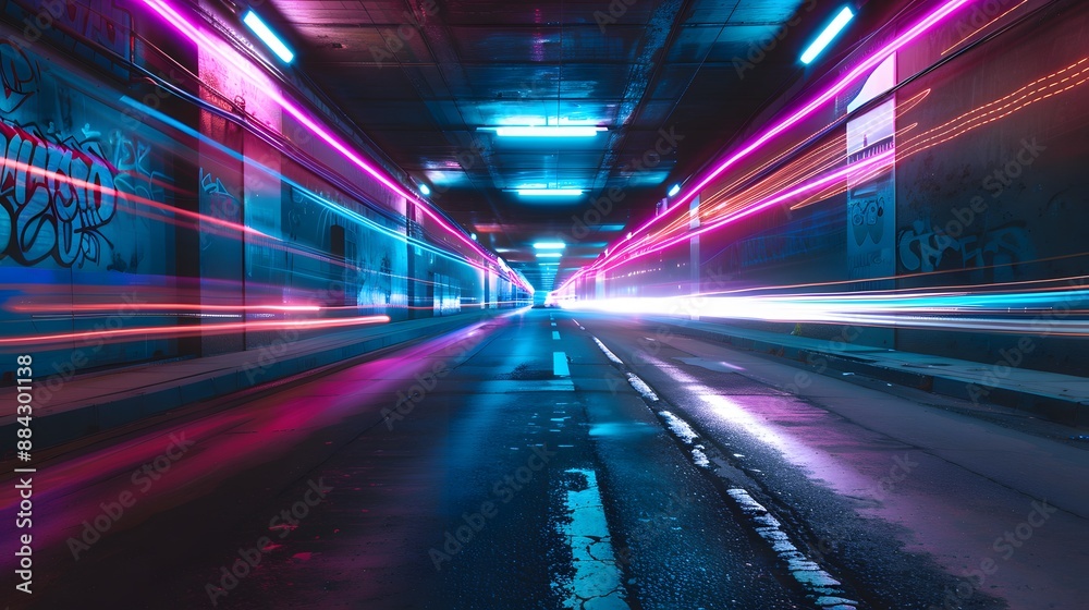 Vibrant neon light trails captured in motion, ideal for dynamic and futuristic visuals. Vibrant neon light trails captured in motion, ideal for dynamic and futuristic visuals.