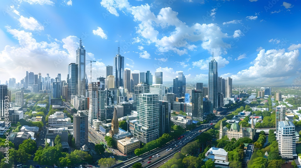 Naklejka premium Cityscape Panorama