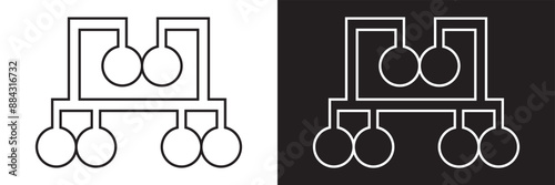 Pedigree icon family tree, family life history diagram, pedigree chart. isolated on white and black background. vector . EPS 10