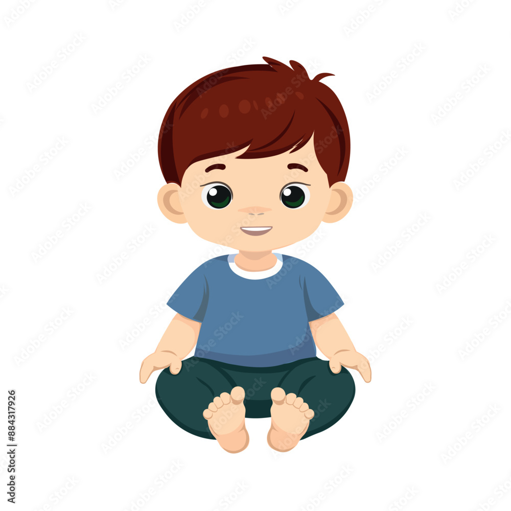 Baby boy is sitting. Flat design. vector people. Baby boy is sitting. Flat design. vector people.