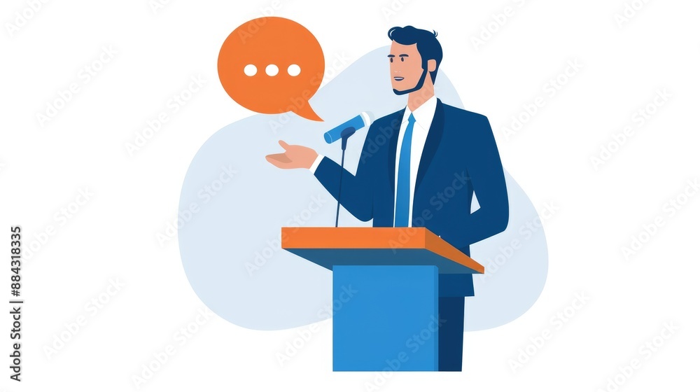 Business executive speaking at a conference