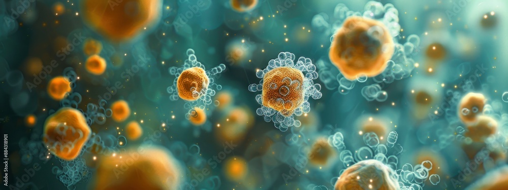 close up view of bacteria colonies under the microscope. world invisible to naked eye. Medicine in detail concept. banner close up view of bacteria colonies under the microscope. world invisible to naked eye. Medicine in detail concept. banner