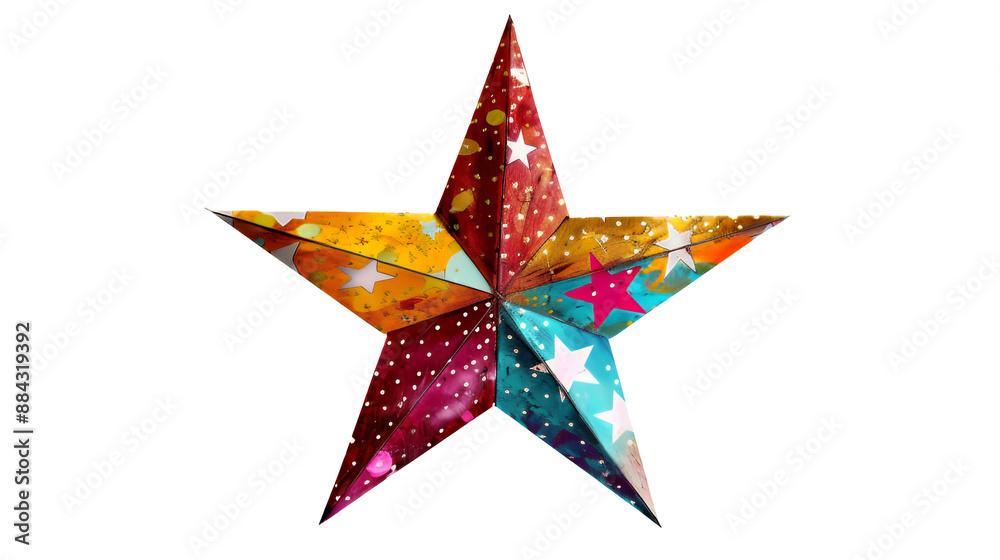 colorful red star isolated on white colorful red star isolated on white