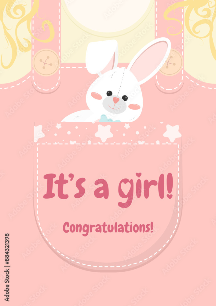 It's a girl! Greeting card. It's a girl! Greeting card.