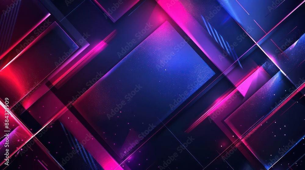 This image features a captivating combination of geometric shapes and vibrant neon lights, primarily in pink and blue hues, creating a futuristic and dynamic visual effect. This image features a captivating combination of geometric shapes and vibrant neon lights, primarily in pink and blue hues, creating a futuristic and dynamic visual effect.