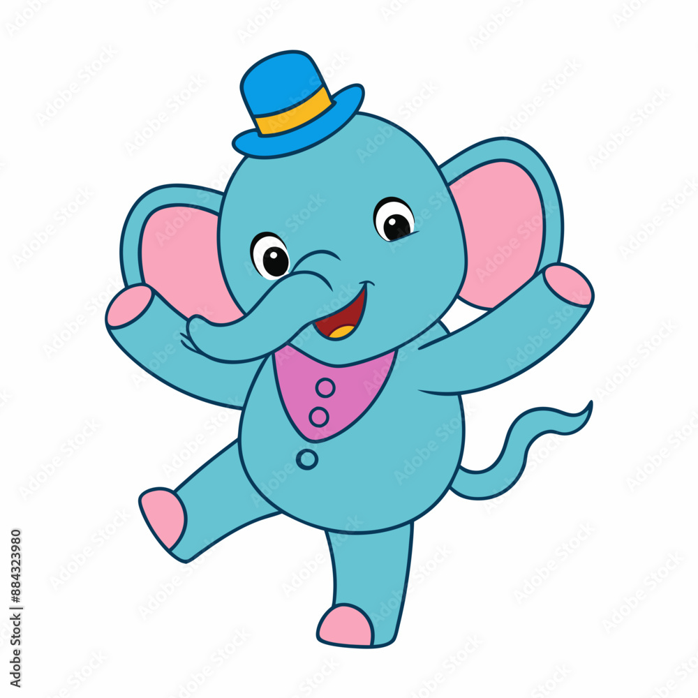 Fototapeta premium elephant dancing cartoon