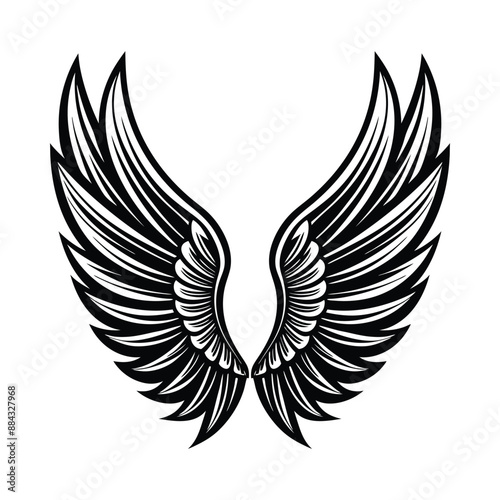 Angel Wings Silhouettes vector. Angel wing