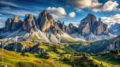 Mountain range in Drei Zinnen Dolomites, South Tyrol, Italy, Drei Zinnen, Dolomites, S?dtirol, Italy, mountains, peaks photo