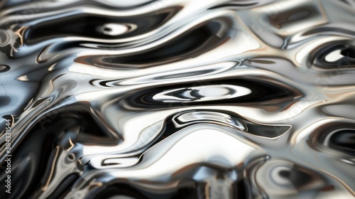 Abstract liquid metal texture with fluid and organic reflections, showcasing a dynamic and mesmerizing visual effect.