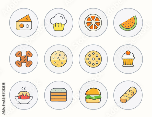 Set of Food icons graphic desigh isolated sign