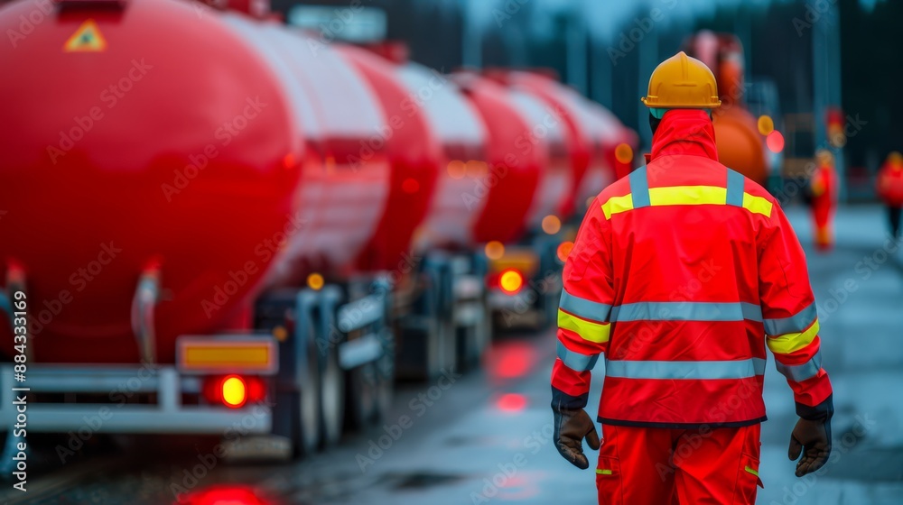 Propane delivery trucks at an industrial site Propane delivery trucks at an industrial site