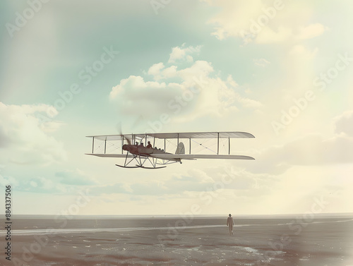 Early aviation milestone: Wright brothers achieve flight success, 