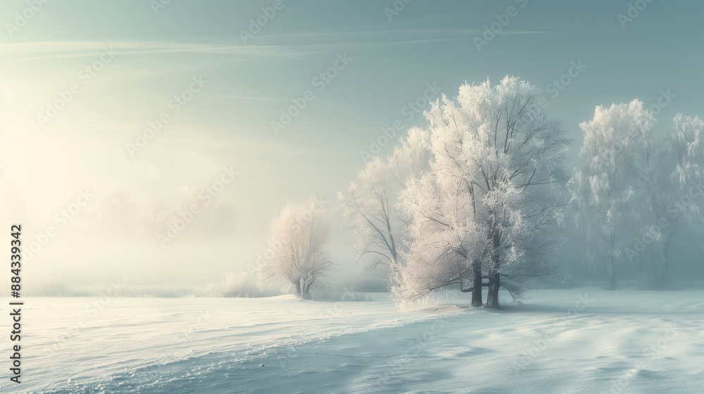 a magical winter landscape with a soft focus effect, where snow-covered trees and fields blend into a soft, dreamy white. a magical winter landscape with a soft focus effect, where snow-covered trees and fields blend into a soft, dreamy white.