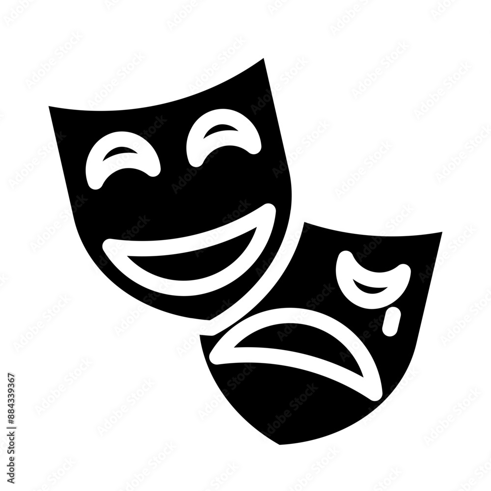 theater mask solid icon theater mask solid icon