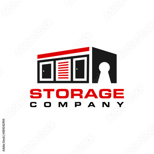 Illustration vector graphic of self storage company logo design template