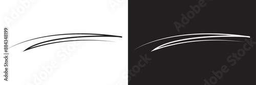 Calligraphy swoosh wavy line vector element. isolated on white and black background. vector . EPS 10