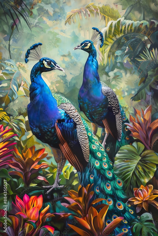 Fototapeta premium Peacock painting
