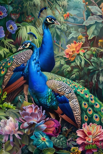 Peacock painting