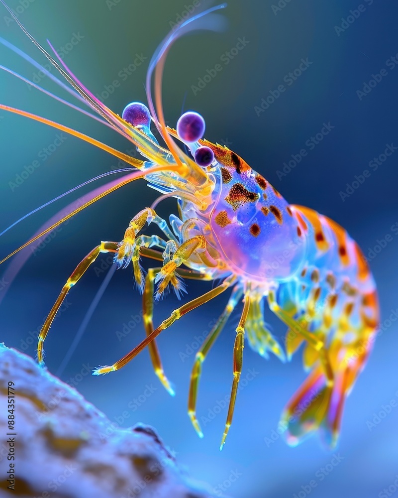 Vivid Macro Shot of Blue Dream Shrimp Illuminated by Natural Light Vivid Macro Shot of Blue Dream Shrimp Illuminated by Natural Light