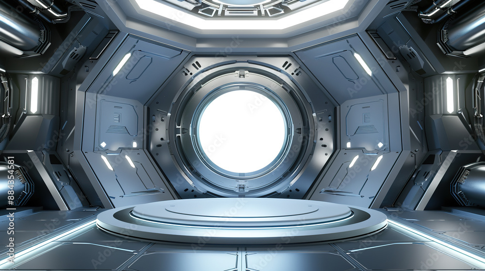 Science fiction style spacecraft 3D space product exhibition booth Science fiction style spacecraft 3D space product exhibition booth