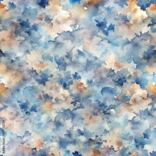 Abstract watercolor brushstrokes seamless pattern
