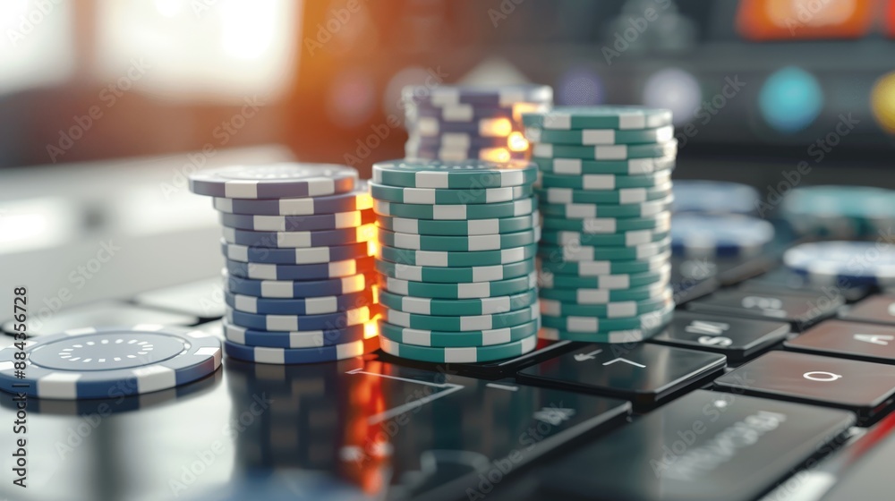 Online casino poker ad with sleek design, emphasizing betting and wagering, featuring high stakes and favorable odds, inviting players to gamble Online casino poker ad with sleek design, emphasizing betting and wagering, featuring high stakes and favorable odds, inviting players to gamble