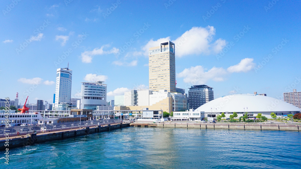 Naklejka premium 高松港のフェリー乗り場