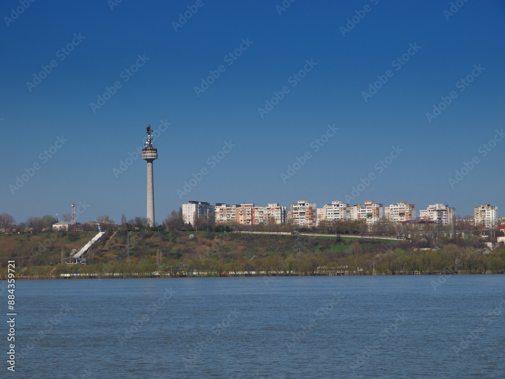 View with Galati city and Danube river in Romania View with Galati city and Danube river in Romania