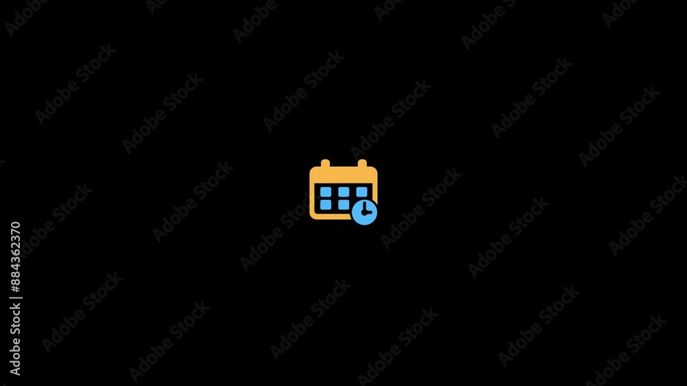 Calendar schedule icon, calendar assignment icon, planning concept, calendar with clock. Calendar schedule icon, calendar assignment icon, planning concept, calendar with clock.