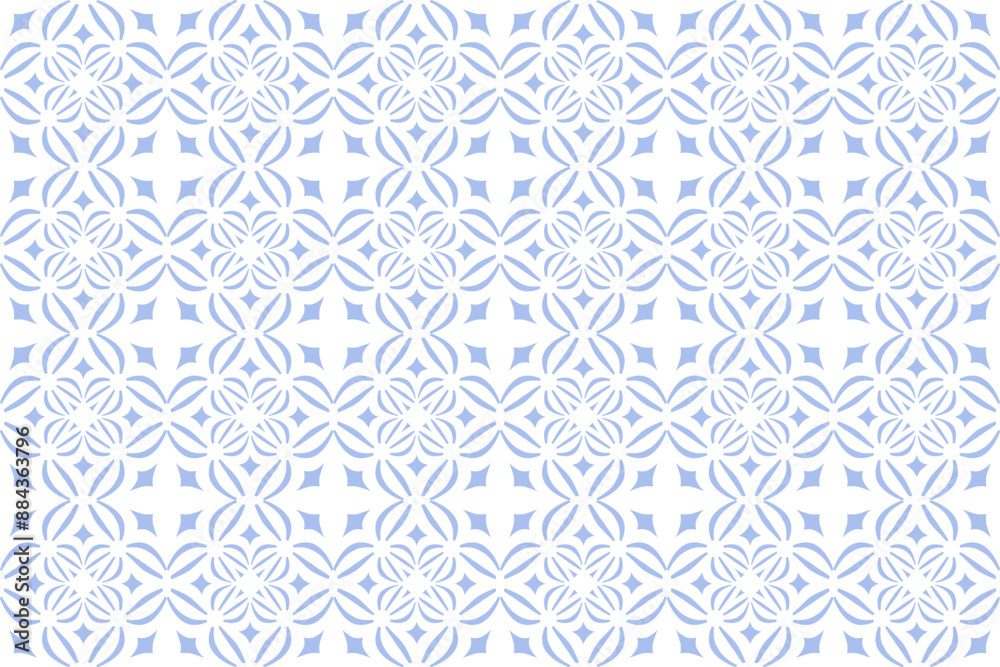 Seamless Geometric Diagonal Checked Light Blue and White Pattern. 