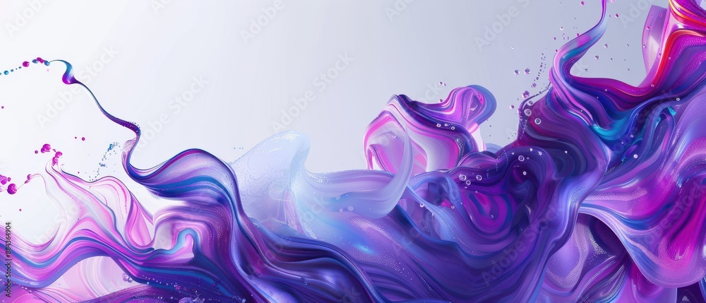 Fototapeta premium A purple and blue wave with a splash of pink