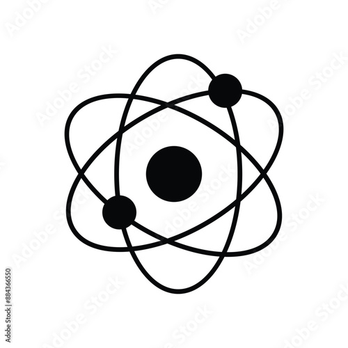 solar system glyph icon with white background vector stock illustration