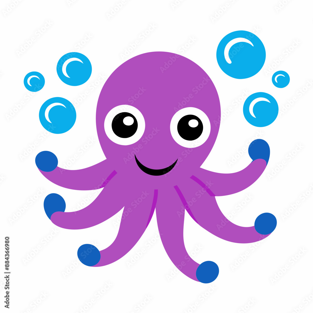 Obraz premium funny octopus cartoon