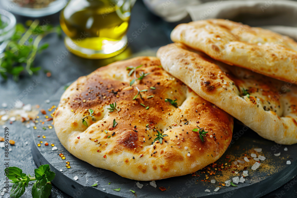 Freshly Baked Herb and Spice Focaccia Bread. Freshly Baked Herb and Spice Focaccia Bread.