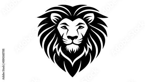 lion silhouette icon, side view. symbol of courage, bravery and power
