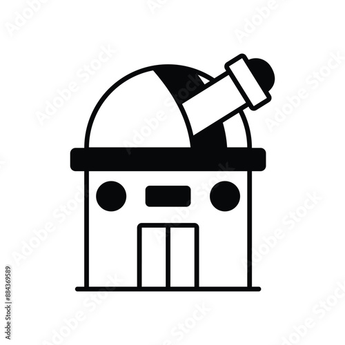 observatory glyph icon with white background vector stock illustration