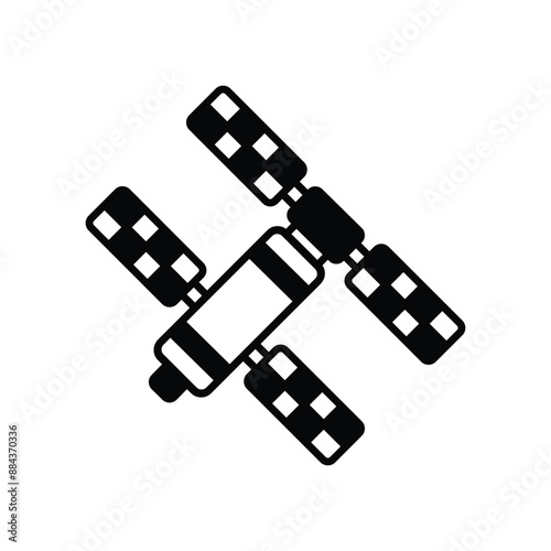 Fototapeta Naklejka Na Ścianę i Meble -  space station glyph icon with white background vector stock illustration